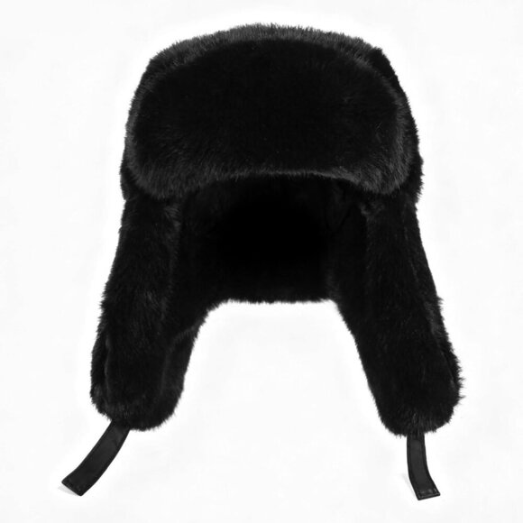 Unisex Off-white Trapper Hat with Ear Flaps Winter Russian Style Windproof main image 4
